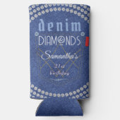 Denim and Diamonds Birthday Party Seltzer Blikjeskoeler (Achterkant)