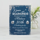 Denim and Diamonds nodigt Chic Birthday Party uit Kaart (Staand voorkant)