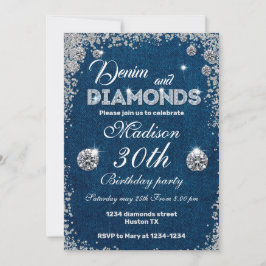 Denim and Diamonds nodigt Chic Birthday Party uit Kaart