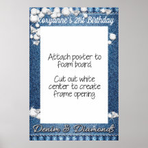 Denim and Diamonds Photo Booth Lijst Prop Poster