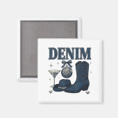 Denim And Diamonds Western Fashion Boots Bling Rod Magneet (Voorkant / Achterkant)