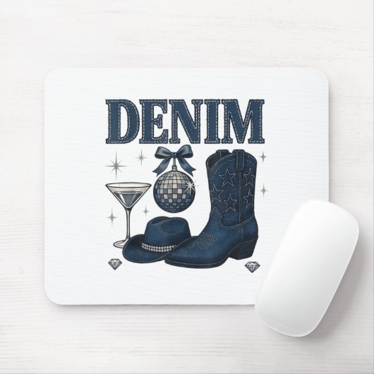 Denim And Diamonds Western Fashion Boots Bling Rod Muismat (Met muis)