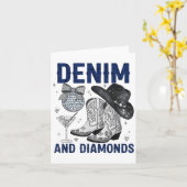 Denim And Diamonds Westerse Dameslaarzen Spijkerbr Kaart (Gele Bloem)