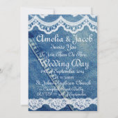 Denim and Lace Rustic Country Wedding Invitations Kaart (Achterkant)