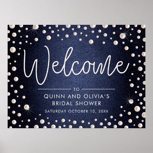 Denim and Pearls Welcome Sign Poster (Voorkant)