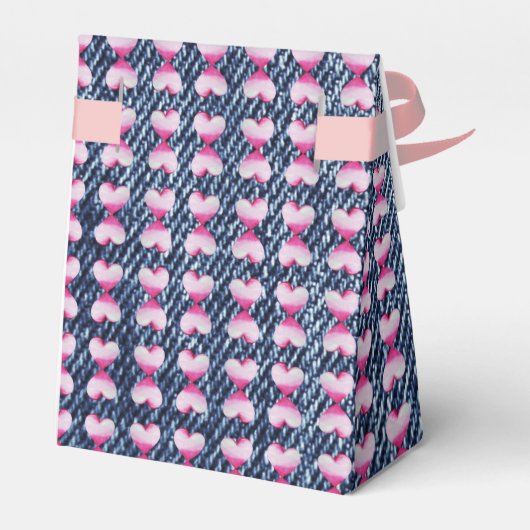 Denim and Stropdas Dyed Hearts Favor Box Bedankdoosjes (Achterkant)