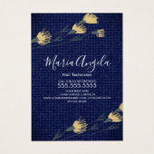 Denim and Wild Flowers Yellow Blue Jewelry Kaarten Visitekaartje (Voorkant)