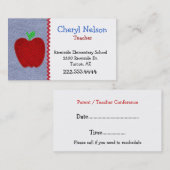 Denim & Apple Teacher's Visitekaartje (Voorkant / Achterkant)