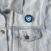 Denim Awareness Ribbon Angel Custom Button Pins (In situ)
