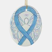 Denim Awareness Ribbon Angel Custom Ornament (Rechts)