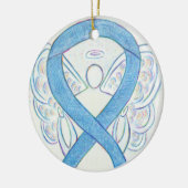 Denim Awareness Ribbon Angel Custom Ornament (Links)