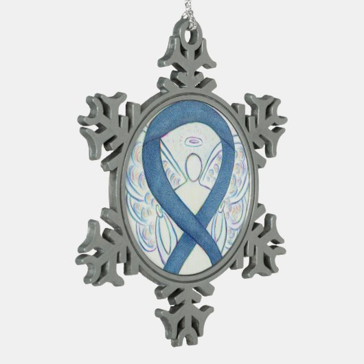 Denim Awareness Ribbon Angel Ornament (Links)