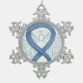 Denim Awareness Ribbon Angel Ornament (Voorkant)