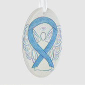 Denim Awareness Ribbon Angel Ornament (voorkant)