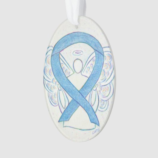 Denim Awareness Ribbon Angel Ornament (voorkant)