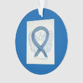 Denim Awareness Ribbon Angel Ornaments Ornament (voorkant)