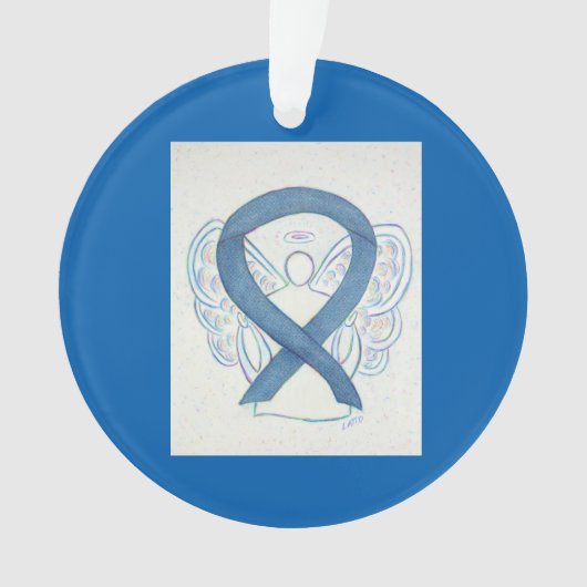 Denim Awareness Ribbon Angel Ornaments Ornament (voorkant)