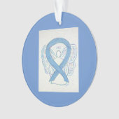 Denim Awareness Ribbon Angel Ornaments Ornament (voorkant)