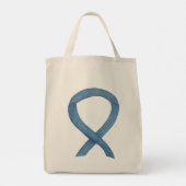 Denim Awareness Ribbon Custom Canvas tas (Achterkant)