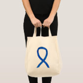 Denim Awareness Ribbon Custom Canvas tas (Voorkant (product))