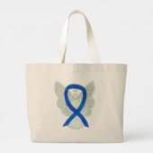 Denim Awareness Ribbon Custom Canvas tas (Achterkant)