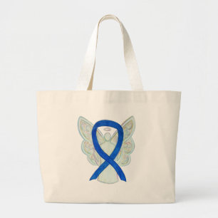 Denim Awareness Ribbon Custom Canvas tas