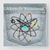 Denim Back Pocket "Atomic Powered" klok (Voorkant)