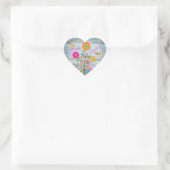 Denim Back Pocket Flowers Peace Love Hope Hart Sticker (Tas)