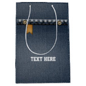 denim bag, blauwe denim verjaardagsfeestje Gift Ba Medium Cadeauzakje (Voorkant)