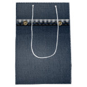 denim bag, blauwe denim verjaardagsfeestje Gift Ba Medium Cadeauzakje (Achterkant)