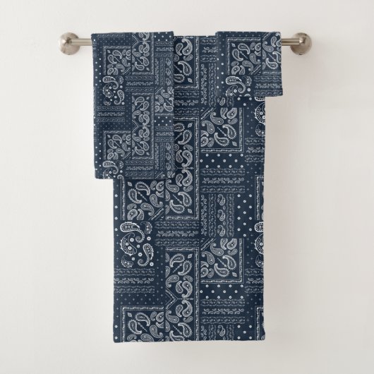 Denim Bandanna Quilt Bad Handdoek (Insitu)