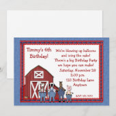 Denim Barnyard Birthday Buddies Kaart (Voorkant / Achterkant)
