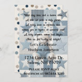 Denim Bear Invitation Kaart (Voorkant / Achterkant)