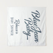 Denim Beer waslijn Boy Blue Jean Baby shower Wandkleed (Voorkant (horizontaal))