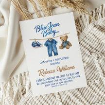 Denim Beer Waslijn Jongen Blauwe Jean Baby Shower