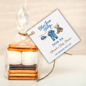 Denim Beer Waslijn Jongen Blauwe Jean Babyfeestje Bedankjes Labels