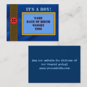 Denim Birth Announcement Card Visitekaartje (Voorkant / Achterkant)