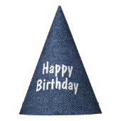 Denim Birthday Gefeliciteerd Feesthoedjes (Voorkant)