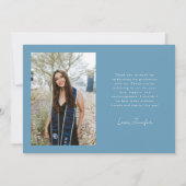 Denim Blau Afstudeer Bedankt 2-Foto Aankondiging (Achterkant)