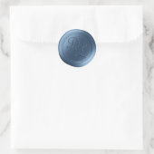 Denim Blauw 2 Letter Monogram Wax Seal Stickers (Tas)