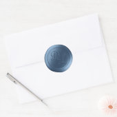 Denim Blauw 2 Letter Monogram Wax Seal Stickers (Envelop)