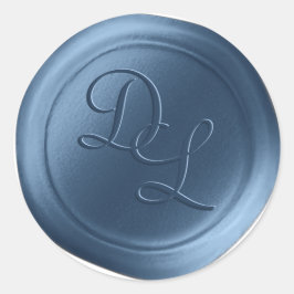 Denim Blauw 2 Letter Monogram Wax Seal Stickers