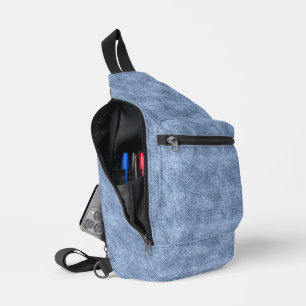 Denim Blauw Denim Patroon Sling Bag