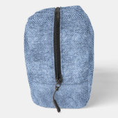 Denim Blauw Denim Patroon Toilettasje (Rechts)