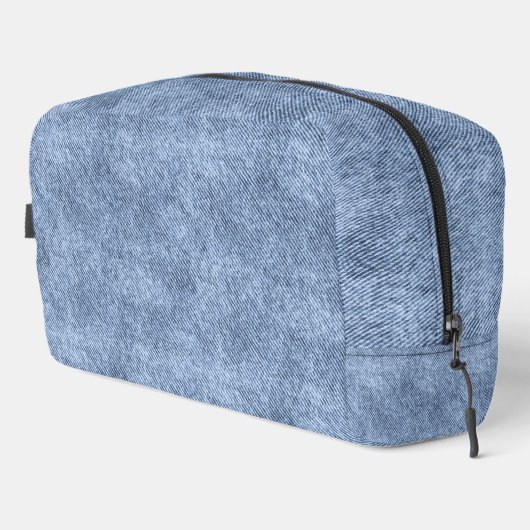 Denim Blauw Denim Patroon Toilettasje (Rechterhoek)