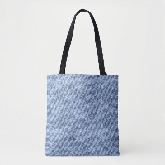 Denim Blauw Denim Patroon Tote Bag (Voorkant)