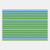 Denim blauw en gras groen inpakpapier vel (Voorkant)