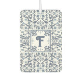 Denim Blauw Fancy Grafische Bloem Gepersonaliseerd Luchtverfrisser (Voorkant)