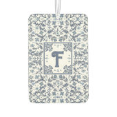 Denim Blauw Fancy Grafische Bloem Gepersonaliseerd Luchtverfrisser (Achterkant)