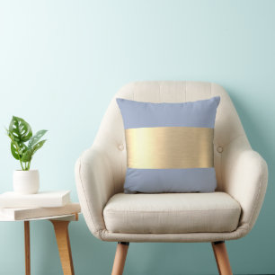 Denim Blauw Gouden Folie Rustieke Faux Kussen